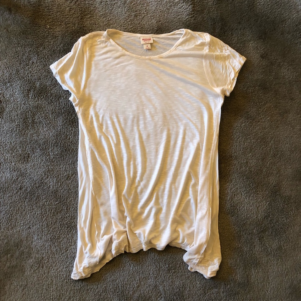 Mossimo Cream Side Drape T-shirt